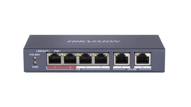 DS-3E0106P-E/M 4 Portlu Hızlı Ethernet Yönetilmeyen POE Anahtarı