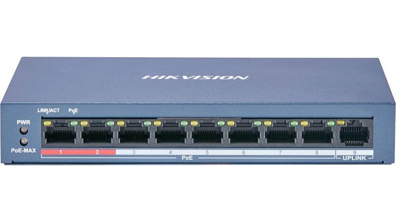 DS-3E0109P-E/M(B) 8 Portlu Hızlı Ethernet Yönetilmeyen POE Anahtarı