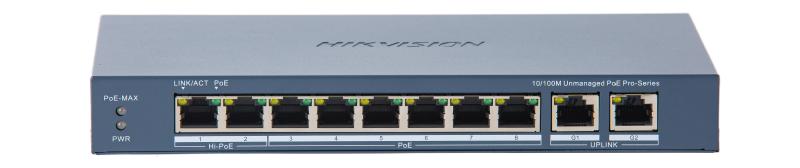 DS-3E0310HP-E(C) 8 Portlu Hızlı Ethernet Yönetilmeyen POE Anahtarı