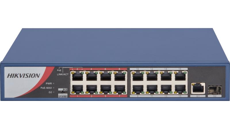 DS-3E0318P-E/M(B) 16 Portlu Hızlı Ethernet Yönetilmeyen POE Anahtarı