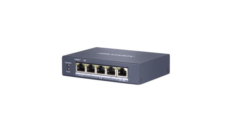 DS-3E0505HP-E 4 Portlu Gigabit Yönetilmeyen POE Anahtarı