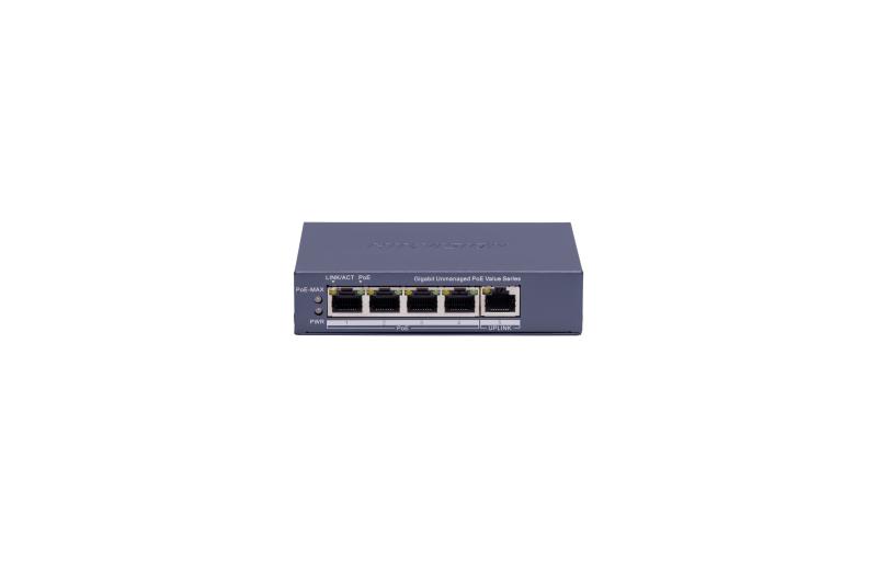 DS-3E0505P-E/M(B) 4 Portlu Gigabit Yönetilmeyen POE Anahtarı