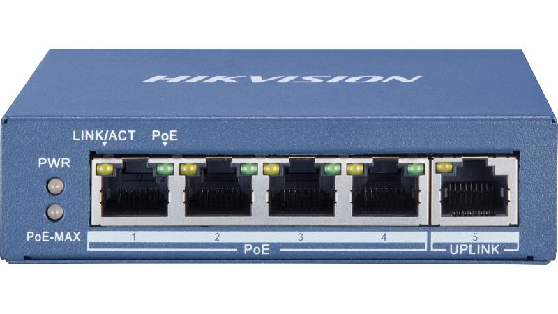 DS-3E0505P-E/M 4 Portlu Gigabit Yönetilmeyen POE Anahtarı