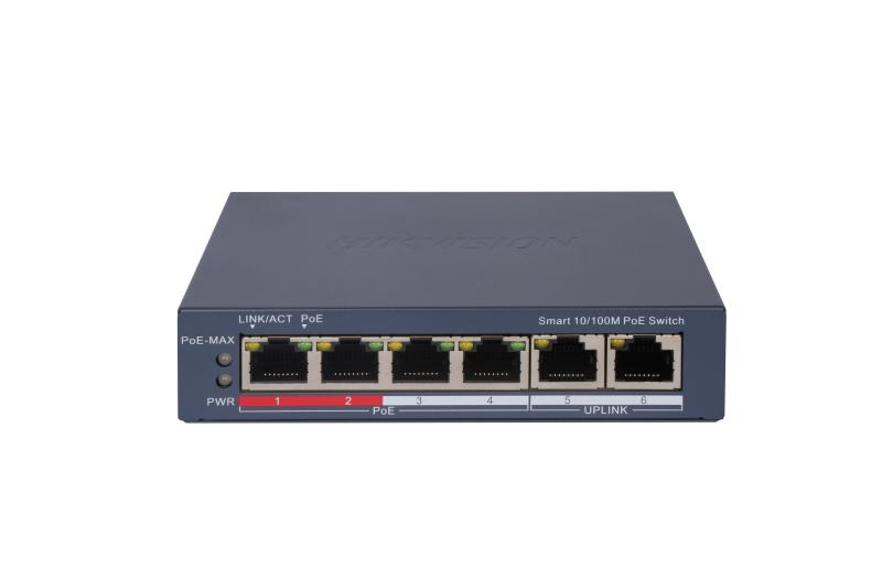 DS-3E1106P-EI 4 Port Hızlı Ethernet Akıllı POE Anahtarı
