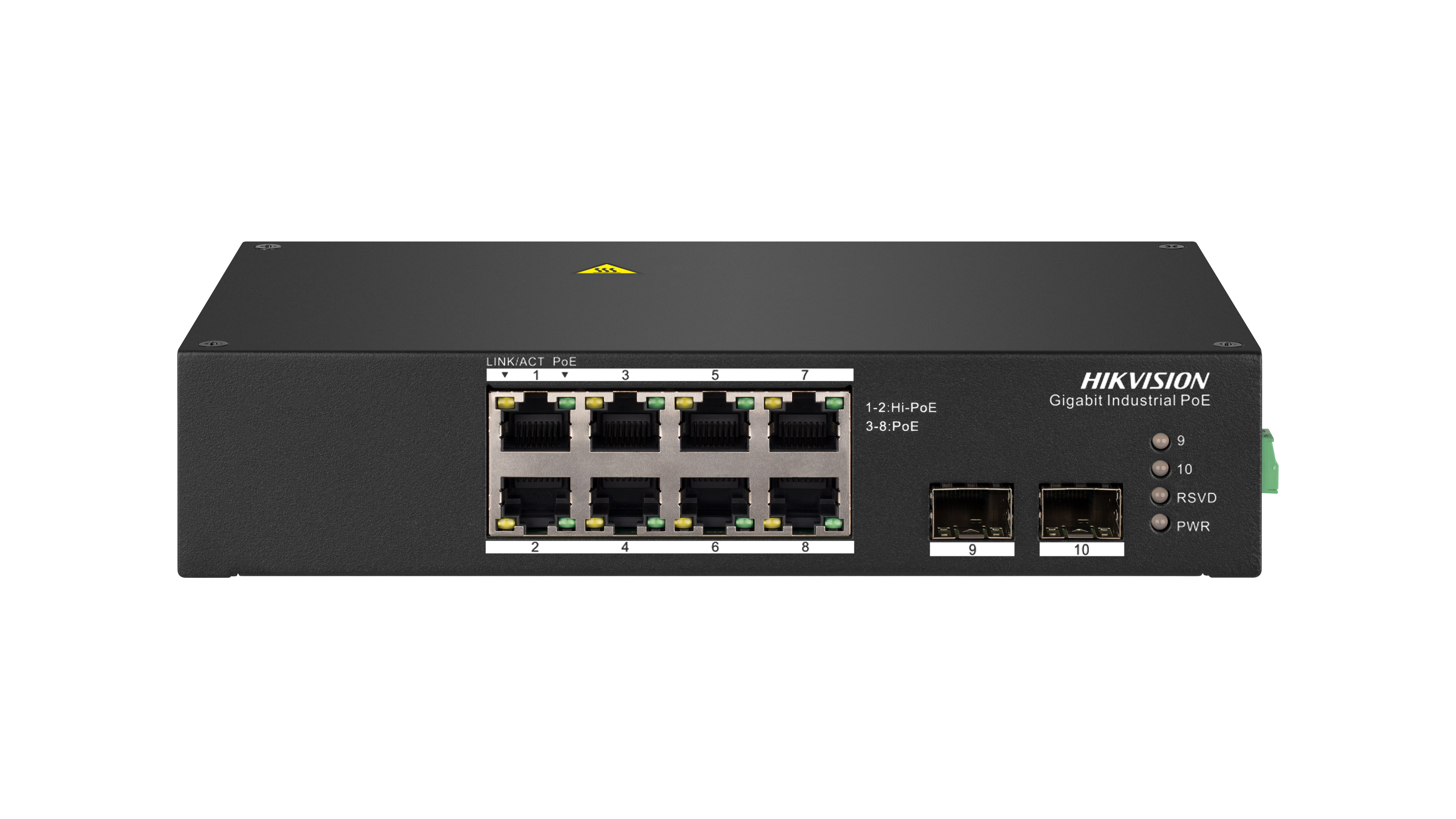 DS-3T0510HP 8 Port Gigabit Yönetilmeyen Endüstriyel Hi-POE Anahtarı